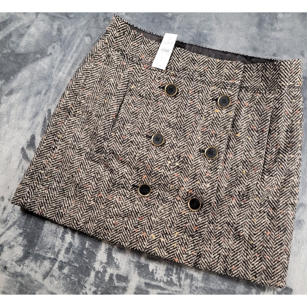 Ann‎ Taylor LOFT Wool Blend Mini Skirt Size 6 Womens Academia NWT